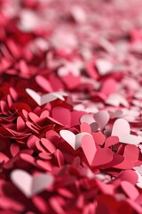 Poster - A pile of red and white paper hearts. Perfect for Valentine's Day decorations or romantic-themed projects
