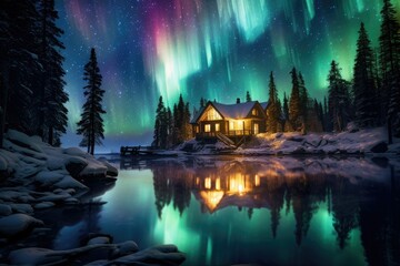 Be captivated by the Northern Lights' mesmerizing allure. Vibrant celestial colors dance across the night sky