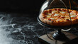 Globe but pizza on globe holder. Pizza Day Celebrate Concept. Generative AI