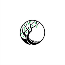 Tree Circle This Beautiful Tree Logo Vector Is A Symbol Of Life, Beauty, Growth, Strength, And Good Health.