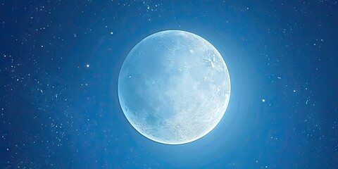 Wall Mural - moonlit stunning view of night sky featuring luminous full moon glowing stars and space elements eli