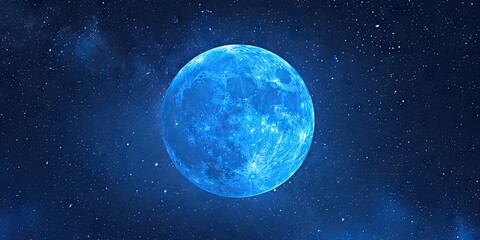 Wall Mural - moonlit stunning view of night sky featuring luminous full moon glowing stars and space elements eli