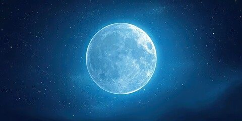 Wall Mural - moonlit stunning view of night sky featuring luminous full moon glowing stars and space elements eli