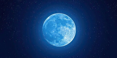 Wall Mural - moonlit stunning view of night sky featuring luminous full moon glowing stars and space elements eli