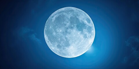 Wall Mural - moonlit stunning view of night sky featuring luminous full moon glowing stars and space elements eli