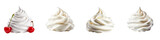 Fototapeta  - Set of Whipped cream isolated on a transparent background
