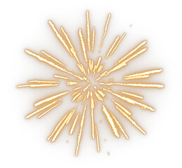 Poster - Cutout golden party fireworks shapes on transparent backgrounds 3d rendering png