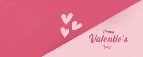 Happy Valentine's day sale header or voucher template with hearts. Valentine's day concept poster frame pastel colors. Cute love sale banners or greeting cards