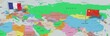 © PX Media - France and China - pin flags on political map - 3D illustration