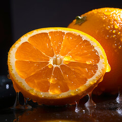 Wall Mural - A close up image of ripe juicy orange