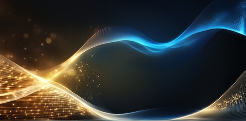 Poster - digital business abstract wave technology background the futuristic realm with this captivating wallpaper, the mesmerizing wave of science , creating a visual network of innovation