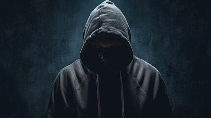 Poster - Hacker in hoodie dark theme 
