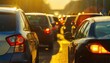 Traffic jams during rush hour