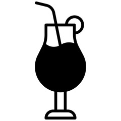 Poster - Cocktail solid glyph icon