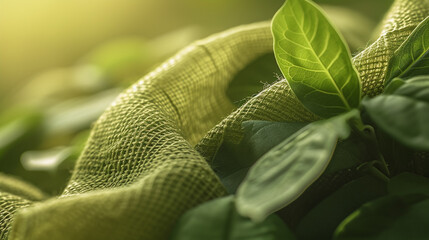 Wall Mural - close up of green leaves