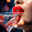 Close-up of a woman tasting cocktails. Photo created using the Image Creator neural network from Microsoft Designer