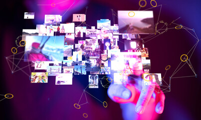 Aufkleber - streaming data picture video material  - connection