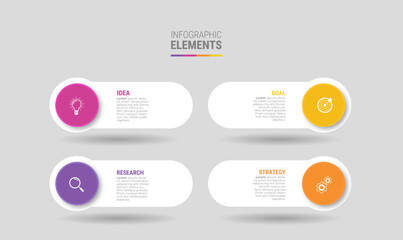 Business infographic template design icons 4 options or steps