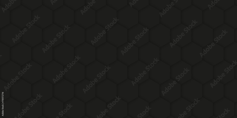 Abstract black hexagon background texture. Seamless geometric shape ...