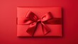 Red envelope gift on red plain background