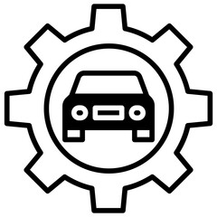 Wall Mural - Car Service solid glyph icon