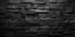 Black decorative cement brick wall, brickwork background for design