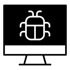 Sticker - Monitor Bug solid glyph icon