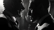 Depict a tense moment of betrayal or confrontation between two mafia members. Use close-up shots to capture the raw emotions and expressions during the pivotal moment.  Generative AI