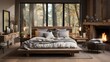 Modern rustic cozy bedroom interior design
