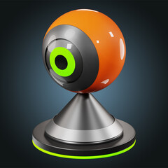 Sticker - Premium web cam technology icon 3d rendering on isolated background