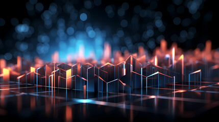 Wall Mural - Technology abstract graphic poster web page PPT background, technology background