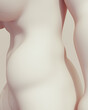 Beautiful female hip side sculpture shapely elegant figure woman art form 3d illustration render digital rendering