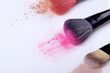 Brushes synthetic pile working powder make-up isolated on white background