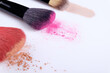 Brushes synthetic pile working powder make-up isolated on white background