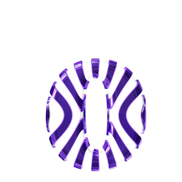 White symbol with dark purple thin straps. letter o