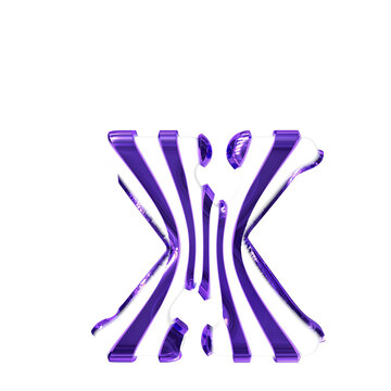 White symbol with dark purple thin straps. letter x