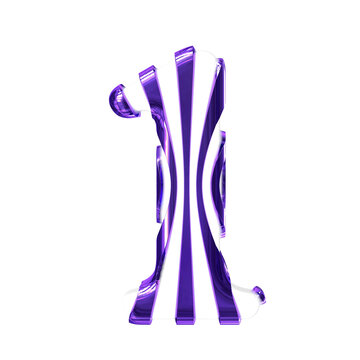 White symbol with dark purple thin straps. number 1