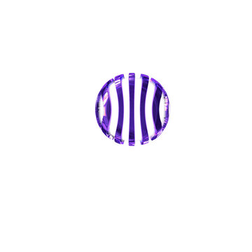 White symbol with dark purple thin straps
