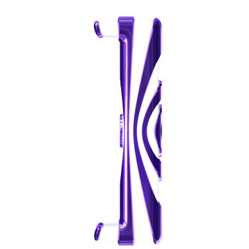 White symbol with dark purple thin straps