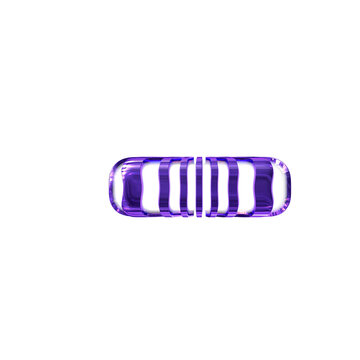 White symbol with dark purple thin straps