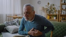 Grandfather Suffering From Heart Attack And Feel Unwell Alone At Flat