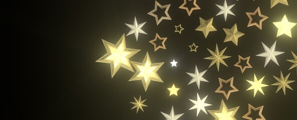 golden stars - 3d