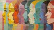 © Kanisorn - Abstract interpretation of Women’s History Month, with a mosaic of diverse female faces in subtle outlines, interwoven with symbols of empowerment and achievement