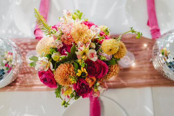 Sticker - Table Set with Tropical Flowers