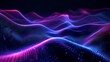 Abstract Dark Background With Neon Waves And Futuris View Wallpaper