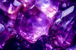 Closeup of amethyst quartz purple crystal, brilliant gem geode