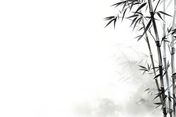 Black and white bamboo painting