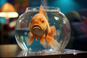 Poster - A fish in a fishbowl attending a 