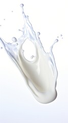 Canvas Print - A captivating splash of milk suspended in the air. Generative AI.