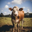 © duyina1990 - close up of a cow standing in a green field looking at the camera
